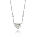 wholesale Silver, ShiPei Jewelry New 10ct Heart-Shaped Necklace for Women, White G Color High Carbon Diamond 10*12 Pendant, 40+5cm-0-7