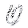 wholesale S925 Sterling Silver Creative Irregular Twisted Graffiti Open Ring, Mobius Style Index Finger Ring-0-4