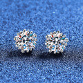 S925 Sterling Silver Moissanite Stud Earrings, Women's Light Luxury Minimalist Fashion Gift-0-0