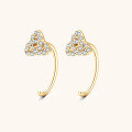 wholesale S925 Sterling Silver Korean Style Trifoliate Moissanite Ear Hoops for Women, Small and Unique Design Earrings-0-0