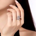 wholesale S925 Sterling Silver Nordic Cross-Border Ring and Bracelet Set for Women, Exquisite Snake Ring, Heart Geometric Design, High-End Feeling Hand Jewelry Combination-0-2