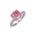 wholesale 925 Silver Live Stream Edition Padparadscha 8*8mm Goddess Pink Bud Gentle Style Ring Loop-0-4