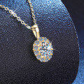 S925 Sterling Silver Moissanite Cultured Emerald Ruby Sapphire Necklace-0-4