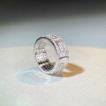 wholesale 925 Sterling Silver Couple Rings for Men and Women, Ins Style Minimalist Dark Black Zirconia Full Diamond Stackable Band-0-3