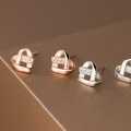 wholesale S925 sterling silver diamond-encrusted crossed heart stud earrings exquisite ear jewelry M03189-0-2