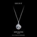 Metal Necklace, Classic Round Snowflake Pendant, 50-Point Moissanite, Live Stream Exclusive, Women's Style, Wholesale-0-4