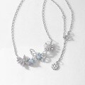 wholesale S925 Sterling Silver Fashionable Minimalist Hollow Butterfly Necklace, Korean Style Snowflake Necklace for Women, Drop Shipping-0-1