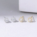 wholesale 925 Sterling Silver Geometric Micro-inlaid Zircon Earrings For Women,ins。-0-1