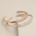 wholesale Sterling Silver Plated Rose Gold S990 Pure Silver Couple's Open Bracelet Engravable for Valentine's Day-0-0