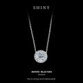 S925 Sterling Silver D Color Moissanite Cross-Border Fashion Round Pendant Necklace Wholesale-0-4