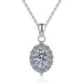 S925 Sterling Silver Moissanite Cultured Emerald Ruby Sapphire Vintage Necklace-0-3