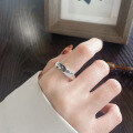 wholesale S925 Sterling Silver Retro Korean Style Creative Minimalist English Open Ring Niche Ins Versatile Index Finger Ring-0-1