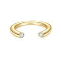 18K Gold Plated 925 Silver Dual-Head Moissanite Open Ring for Women-0-3