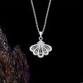 Sterling Silver S925 Women's Scallop Pendant Necklace-0-1