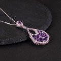 wholesale S925 Sterling Silver Individually Designed Natural Amethyst Jewelry Set with Irregular Pendant Necklace, European and American Style-0-4
