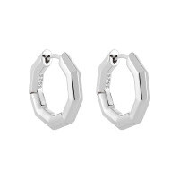 wholesale S925 Sterling Silver 810 Geometric Polygonal Circle Ear Studs Women Aloof Style Minimalist Niche Original Ins High-end Smooth Earrings Women-Silver 925 silver