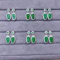 wholesale S925 silver natural Guatemalan jade leaf earrings, trendy Chinese style design, popular on Xiaohongshu-0-4