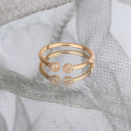 wholesale S925 silver minimalist niche design zirconium open ring for women, new elegant plain band index finger ring-0-2