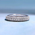 wholesale S925 Sterling Silver Fashion Minimalist Style Silver Zirconia Full Diamond Ring Cross Border Best Seller-0-2