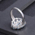 wholesale S925 Silver Luxury Natural Topaz Ring Intricate Floral Design Sky Blue Gemstone Ring-0-2