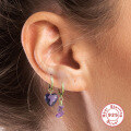 wholesale S925 Sterling Silver Heart Crystal Ear Cuff, Earring, Ear Hook-0-1