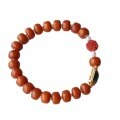 wholesale Metal material first, wholesale of natural aged amber approximately 9mm abacus bead bracelet with rich waxiness, paired with full-meat southern red peony flower chain-0-4
