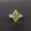 wholesale S925 Silver European and American Fashion Luxury Internet Celebrity Same Style High Carbon Diamond Marquise 8*14 Ring 3 Carats-0-8