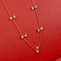 wholesale Metal material: 925 silver gold-plated Dunli new bow-shaped white zircon necklace, collarbone chain, holiday gift, sourced directly from factory wholesale-0-1