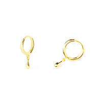 wholesale S925 Sterling Silver Gold-plated Teardrop Ear Cuffs, Anins-Gold 925 silver