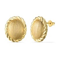 wholesale 925 Sterling Silver Cross-Border New Chinese Style Oval Matte Stud Earrings and Necklace for Women, Simple Elegant Sophisticated and Delicate-Gold DY1D0460-SG-NA>925 silver