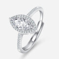 S925 Silver Moissanite Marquise Shape 1 Carat Women's Ring-0-2