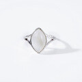 wholesale 925 Silver Plated with White Gold, Dunli Jewelry New White Shell Ring, Natural Stone, Simple and Elegant Women's Ring-0-3