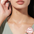 wholesale S925 Sterling Silver Women's Opal Necklace, Minimalist Chic Collarbone Chain-0-2