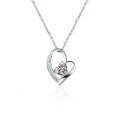 wholesale S925 Sterling Silver Women's Korean-style Simple Heart Zircon Pendant Necklace Fashion Accessory Wholesale-0-4