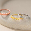 wholesale S925 Sterling Silver Fresh and Sweet Ins Style Minimalist Design Qian Duo Duo Round Ring R02660-0-0