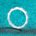 S925 Silver Full Moissanite Women's Rectangular Bamboo Knot Stack Ring-0-1