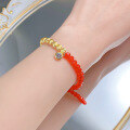 wholesale Metal: S925 Silver Gold-Plated Live Stream New Arrival Red Lucky Cat Eye Bead Bracelet, High-End Sense, Festive, Exquisite, and Versatile-0-3