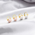 wholesale S925 Sterling Silver Korean Style Pearl Earrings for Women, Small Fresh Accessories, Temu Cross-Border Dropshipping-0-2