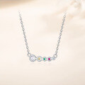 wholesale S925 Sterling Silver Wholesale Women's Exquisite Smile Rainbow Necklace With Colorful Zircon Inlay Collarbone Chain-0-4