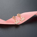 wholesale Rose Gold Plated S925 Sterling Silver Small Crown Stud Earrings, Minimalist Design, Exquisite and Elegant-0-3
