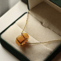 wholesale S925 silver inlaid natural Russian amber antique wax cube design style "Lulu Tong" pendant for wholesale-0-1