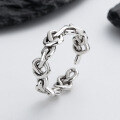wholesale S925 Sterling Silver Hollow-out Interlaced Heart Open Ring Fashion Commuting Ins Luxury Style Index Finger Ring-0-1