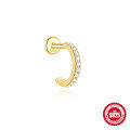 wholesale S925 silver micro-set zircon flat spiral cartilage earring, minimalist-0-7