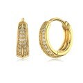 wholesale S925 Sterling Silver Light Luxury INS Style Double Layer Zircon Earrings for Women, Designed with a Sense of Personality, Versatile and Fashionably High-End-0-6