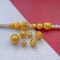 wholesale S925 gold-plated engraved crystal flower bead swastika spacer bead DIY bracelet stringing beads-0-0