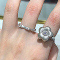 wholesale S925 Sterling Silver New Jewelry Style Bamboo Blessing Handmade Woven Bamboo Joint Ring with High-End Versatile Design-0-2