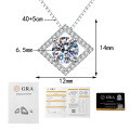 925 Sterling Silver 1-Carat Moissanite Square Pendant Necklace-0-5
