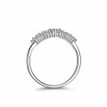 S925 Silver Plated Champagne Gold V-Row Moissanite Ring for Women-0-1
