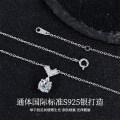 S925 Silver Moissanite V Letter Necklace for Women-0-0