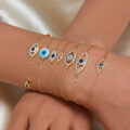 wholesale 925 Sterling Silver Evil Eye Bracelet Light Luxury High-End Inlaid Blue Zircon Chain Cross-Border Europe, America, and Middle East Jewelry-0-2